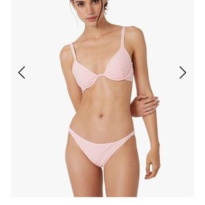 Onia seersucker pink top and bottom. Size Large.